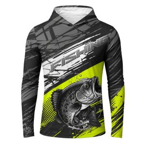 Dye Sub Men's Hooded T-shirt, Fitted Long Sleeve, Birdseye