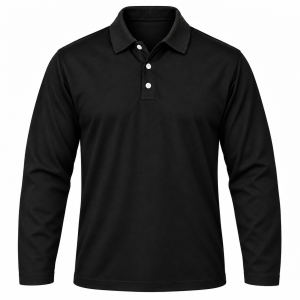 Men's Yale Golf Shirt, Fitted Long Sleeve, 160g Cotton, Knitted Collar