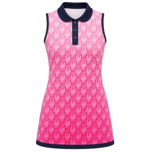 Dye Sub Ladies Ringer Sleeveless Golfer Dress, Birdseye
