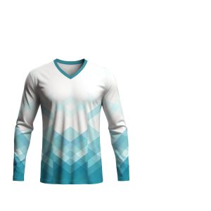 Dye Sub Kid's V-Neck T-shirt, Fitted Long Sleeve, Sport Tec