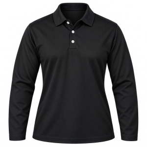 Ladies Yale Golf Shirt, Fitted Long Sleeve, 160g Cotton, Knitted Collar