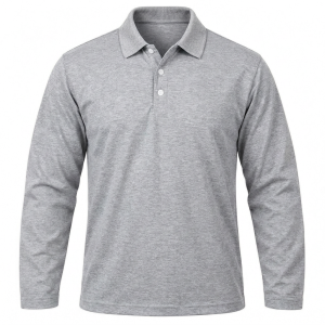 Men's Harvard Golf Shirt, Fitted Long Sleeve, 180g Cotton, Knitted Collar