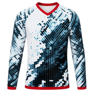 Dye Sub Men's Ringer V-Neck T-shirt, Raglan Long Sleeve, Birdseye